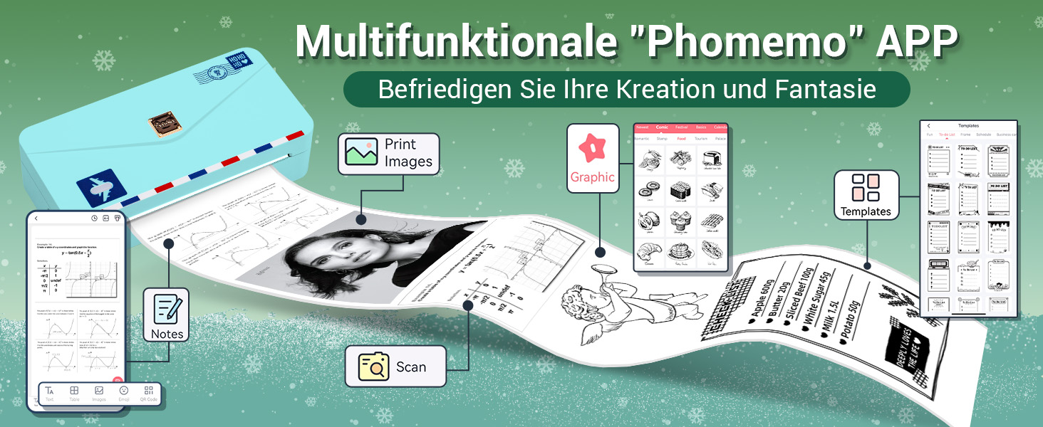 Phomemo Mini M04AS: Портативний Термопринтер Bluetooth для iOS/Android, 15/53/80/110 мм, 300DPI, для документів, фото, етикеток