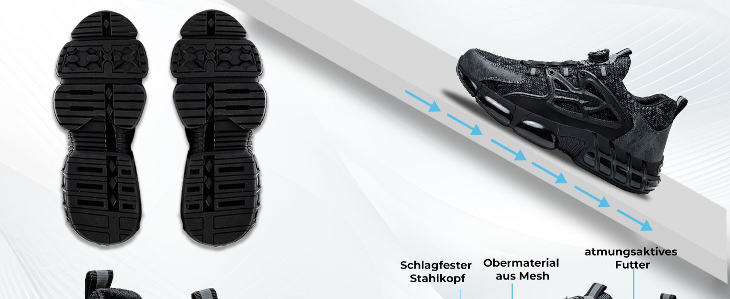 Черевики робочі чоловічі S3 Explorer 3.0. Легкі, спортивні, з поворотним замикачем. Захист від удару та проколу. Чорний.