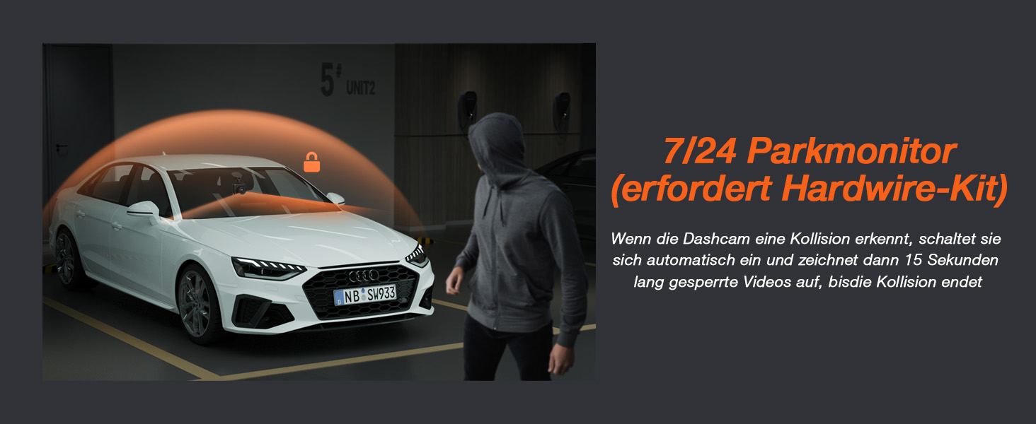 iZEEKER 2.5K Dashcam: Автомобільна відеореєстратор з двома камерами, 1440P, 170° кут огляду, G-сенсор, нічне бачення, паркувальний режим, WDR