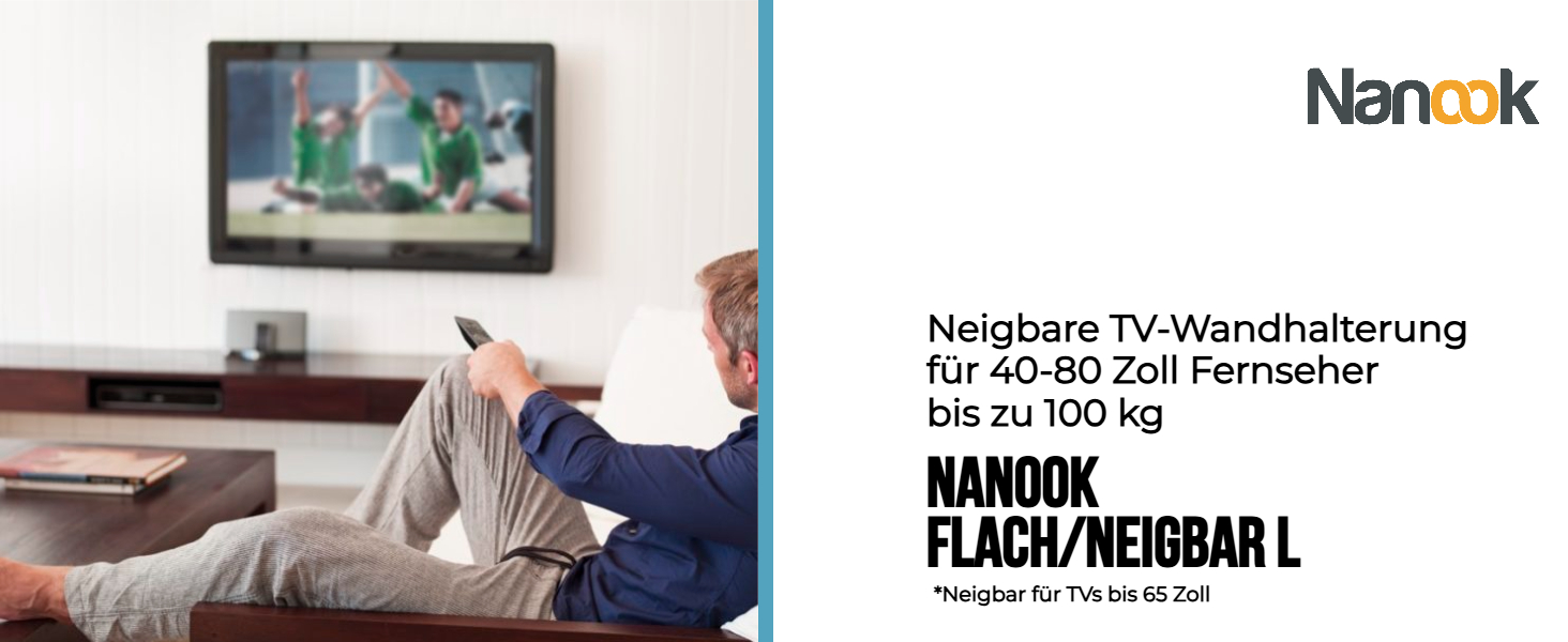 Настінне кріплення для телевізора Nanook 32-55 дюймів з регулюванням кута нахилу, для LED, QLED, OLED, VESA 400x400