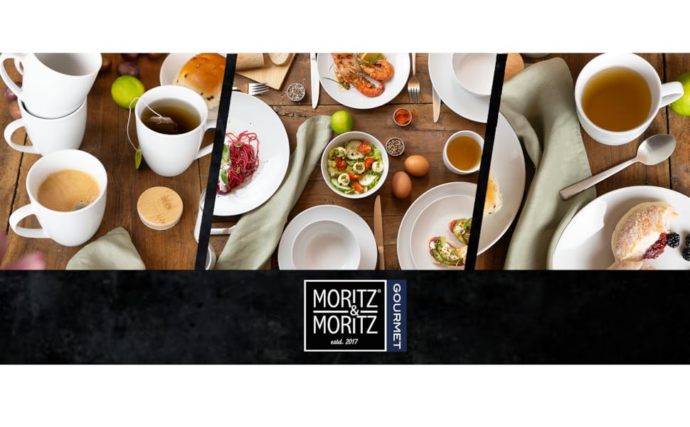 Набір кавових чашок Moritz & Moritz BASIC (6 шт.) - 300 мл, порцеляна, білий колір