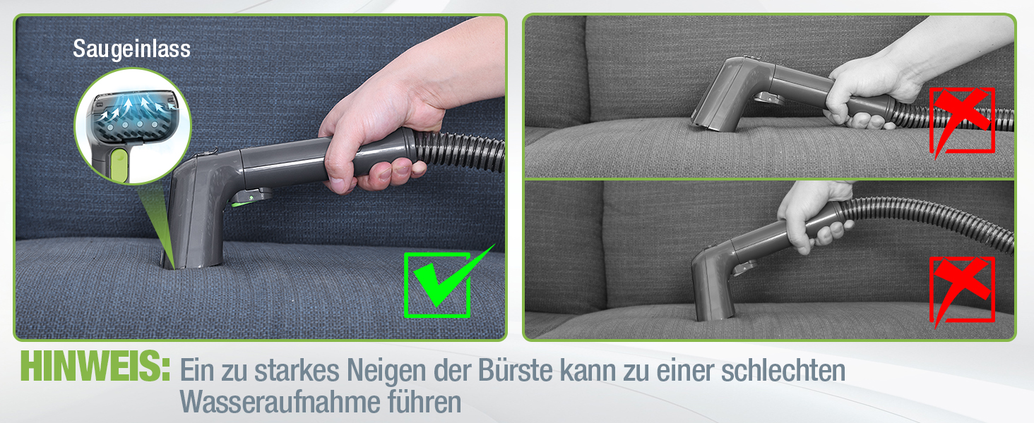 WORKPRO Мийний пилосос для килимів та м'яких меблів, 16 kPa, 4 режими очищення, насадки для килимів, диванів, матраців, вікон, видалення тваринських плям