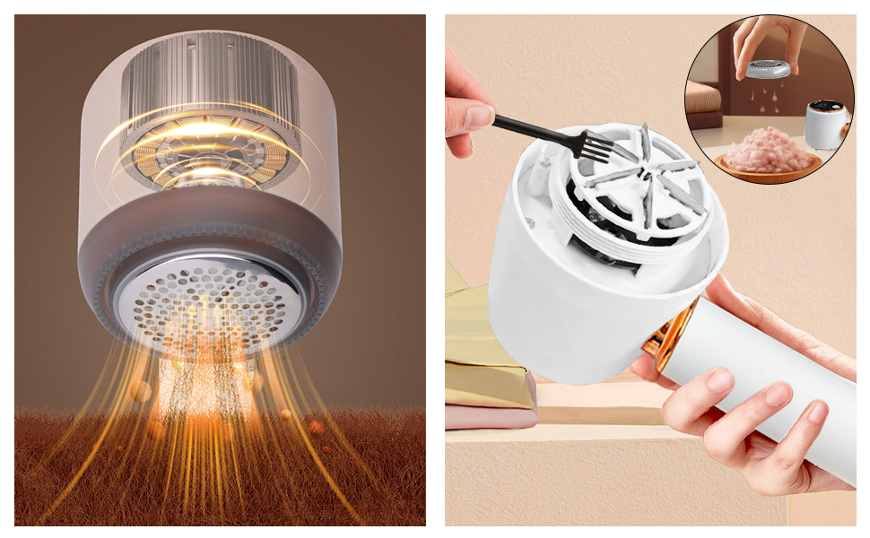 Електричний видальник ворсу 2-в-1 з роликом, 6 лез, 3 швидкості, LED-дисплей, для різних тканин