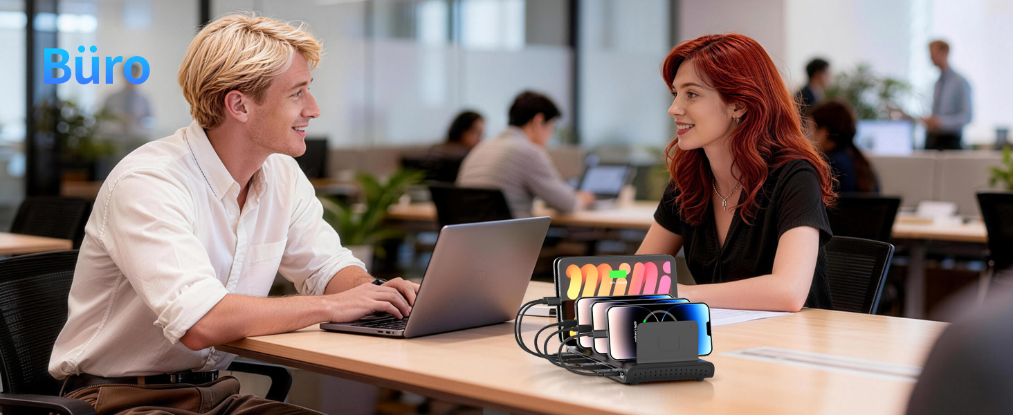 Зарядний пристрій Alxum 60W USB багатопортовий на 10 портів (8 USB-C + 2 USB-A) для телефонів, планшетів, Kindle – чорний