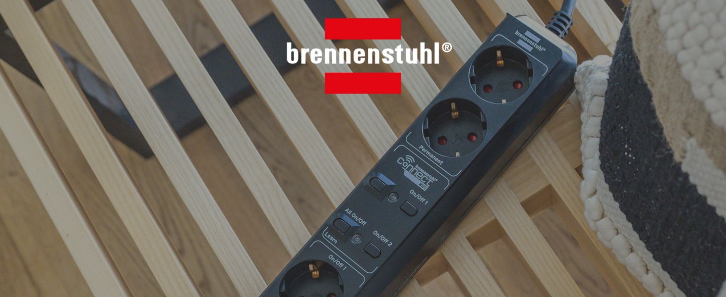 Розумний подовжувач Brennenstuhl Connect Eco-Line WiFi на 6 розеток, керування через додаток, Alexa та Google Assistant, кабель 1.5м, чорний