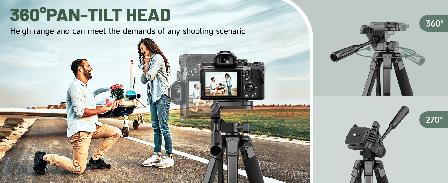 Штатив для камери JOILCAN 210.8 см, чорний: для фото та відеозйомки з DSLR, смартфонів та селфі-палиць