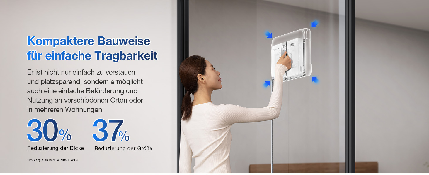 ECOVACS WINBOT Mini: Робот для миття вікон, компактний, сірий - з ультразвуковою системою та 4 режимами
