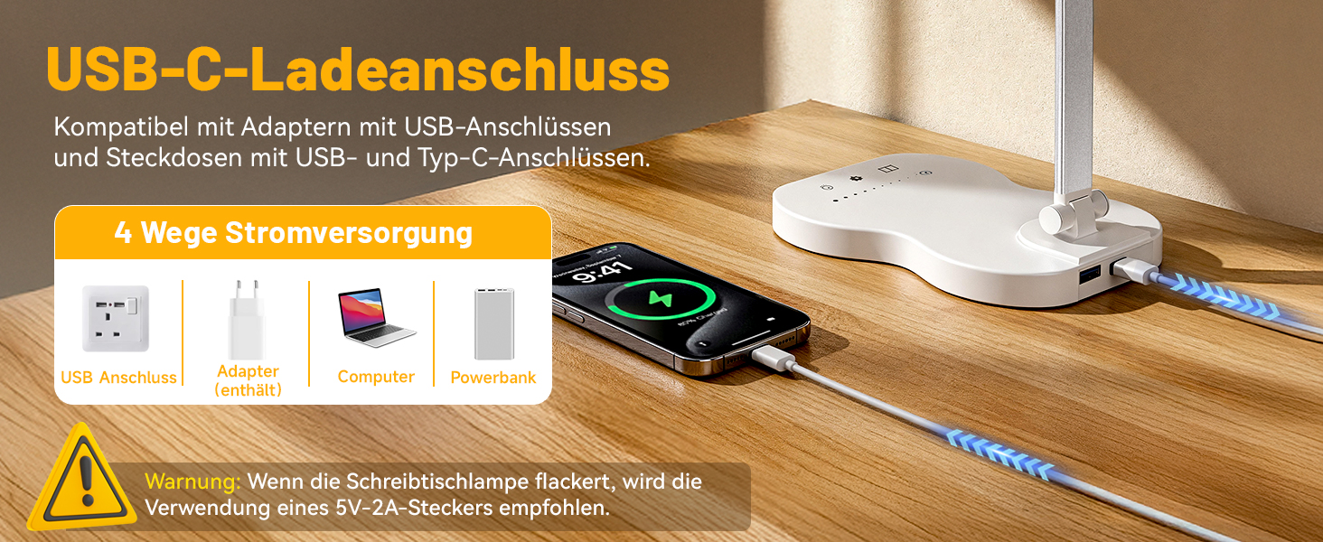 Стійка лампа для робочого столу з двома регульованими головками, 5 режимів кольору, 10 рівнів яскравості, сенсорне керування, таймер 45 хв, диммування, для дому, офісу, читання, навчання - біла