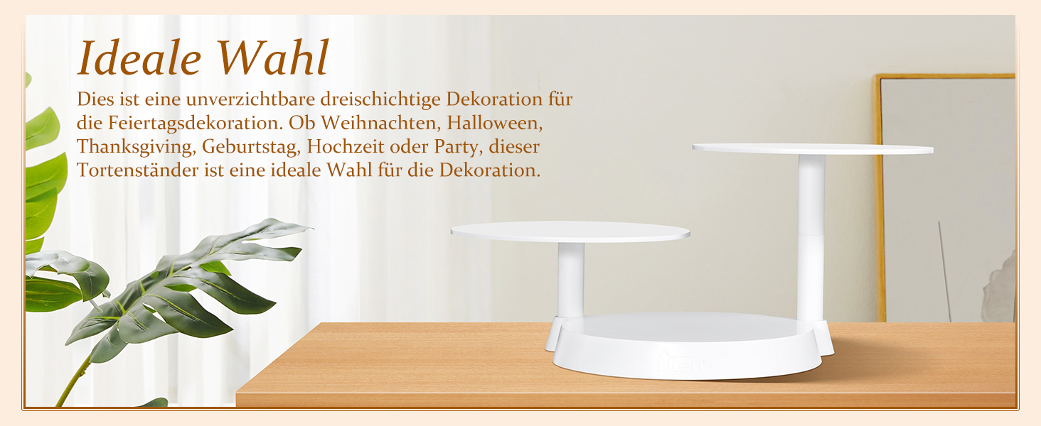 Обертова підставка для тортів Uten - поворотний стіл для випічки, декорування тортів, з пластику