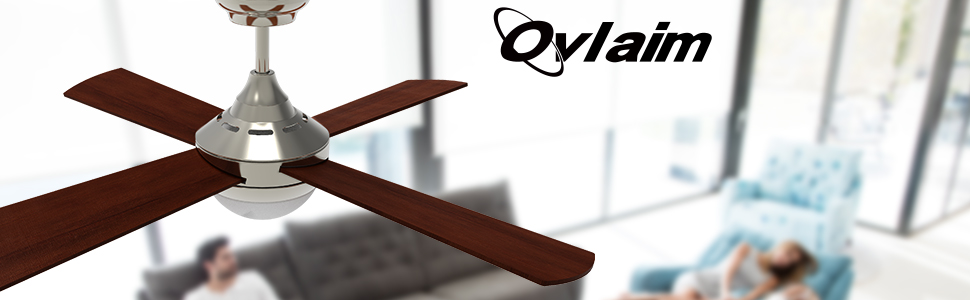 Стеляний вентилятор Ovlaim 122 см з регульованою LED-підсвіткою та пультом керування, коричневий, 6 швидкостей, DC мотор, тихий, для спальні/тераси