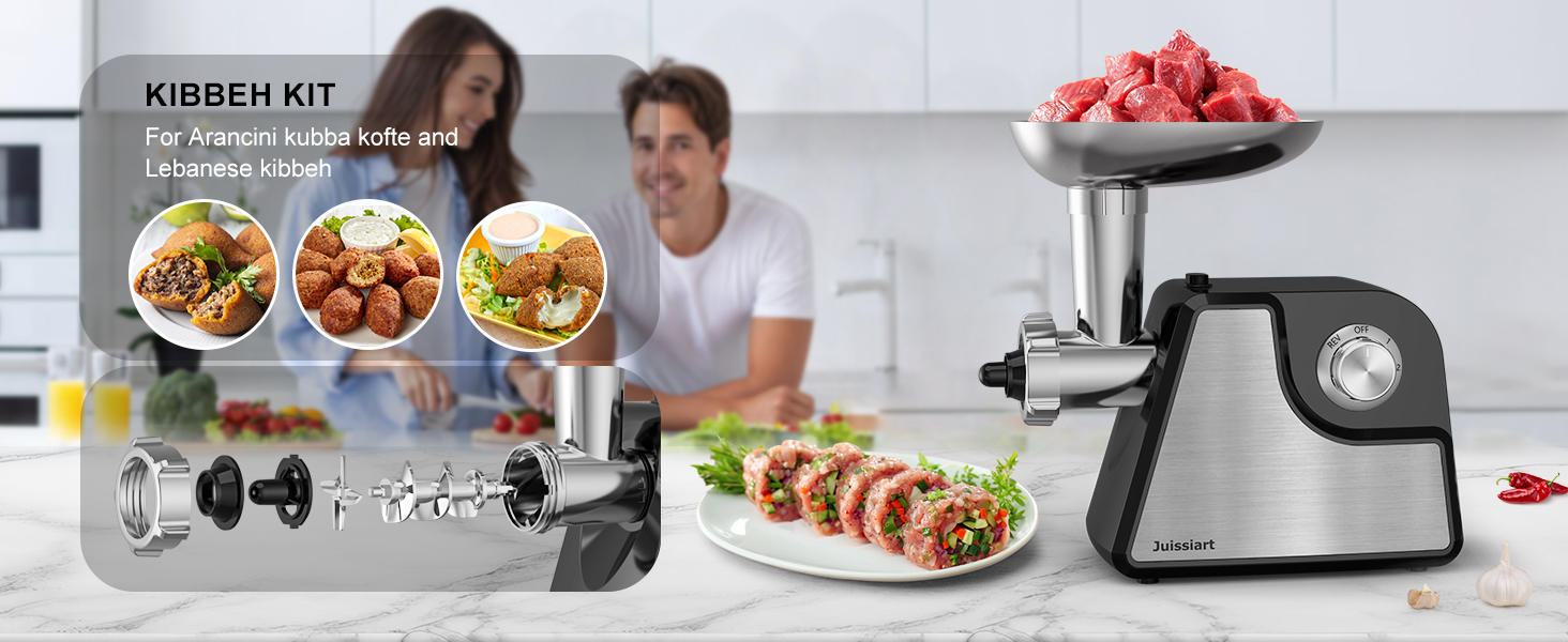 Electric Meat Grinder & Sausage Maker - Stainless Steel with Accessories