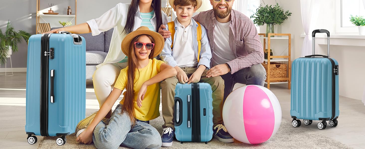 Валіза Beibye TSA 2080 з подвійними колесами, набір, хардлайнер (шампань)