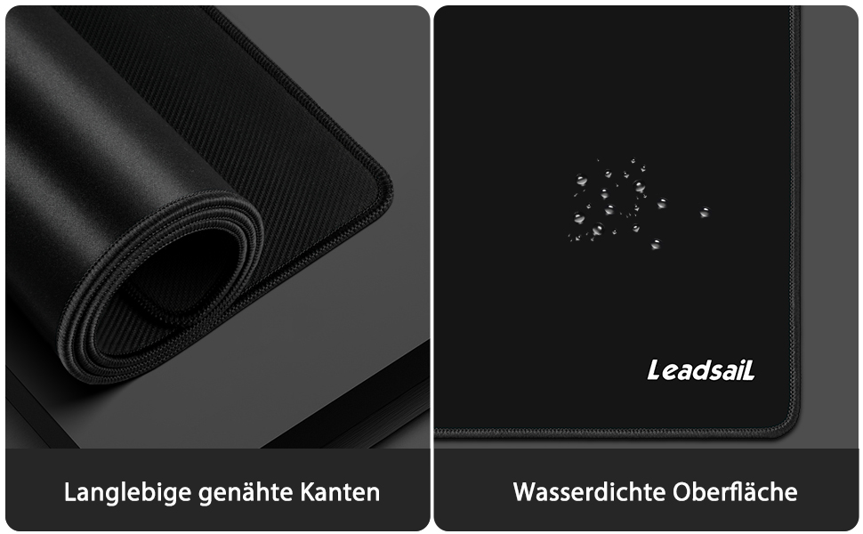 Leadsail XXL ігровий килимок для миші та клавіатури (800x300x4 мм), чорний