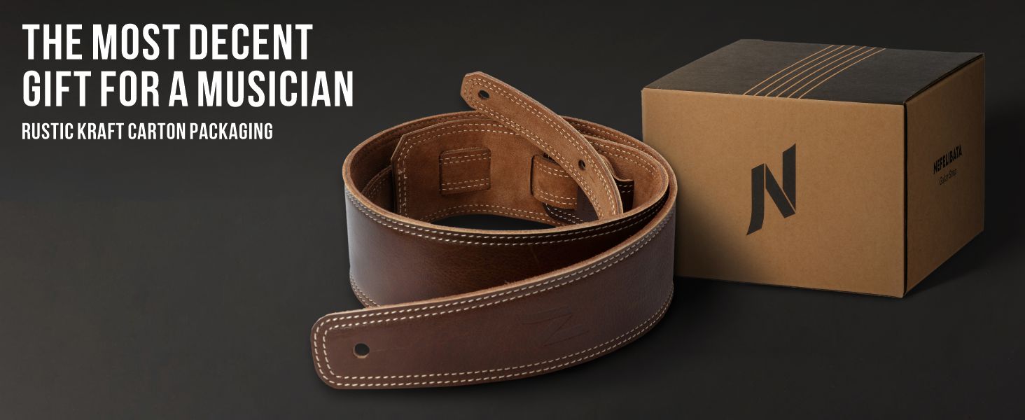 Накладка для гітари Nefelibata з повного нубуку, 76 см, з підкладкою з піни та петлею для кабелю, для акустичної, бас та електрогітари - Хакі