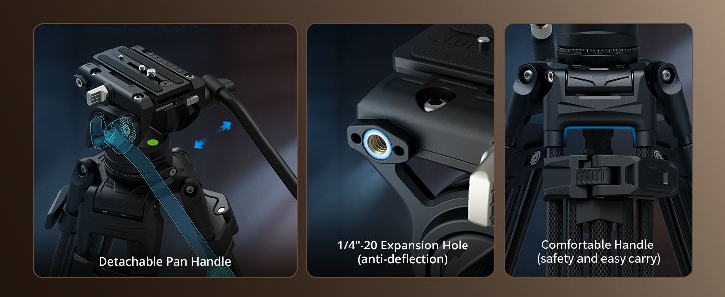 Професійний вуглецевий відеоштатив SmallRig AD-80 FreeBlazer (4163) з гідравлічною головою, навантаження 8 кг, двопозиційна QR-платформа