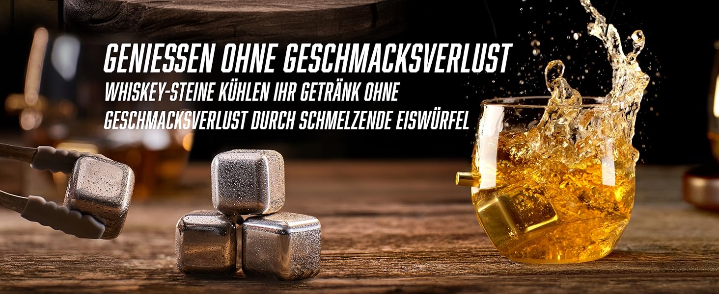 Набір віскі WHISISKEY: декантик 1000 мл, 2 келихи, 4 камні для віскі, подарункова коробка