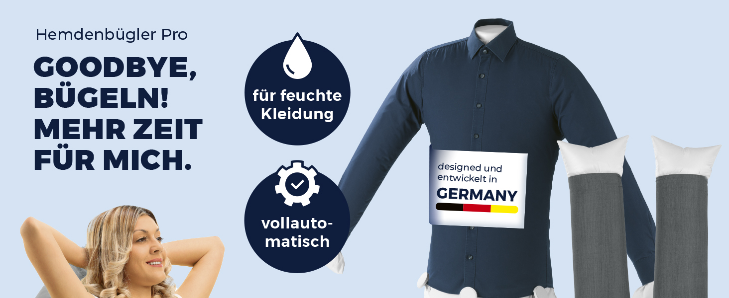 CLEANmaxx Автоматичний випрямляч сорочок | Замінює праску, відпарювач, steamer | Пристрій для випрямлення сорочок, блузок та штанів | Інноваційний та ефективний (з насадкою для штанів, рожевий)