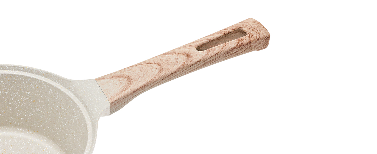 Набір посуду RIOVARM з індукційним дном, антипригарне покриття граніт, набір каструль та сковорідок з кришками, без PFOA, з ручками з імітацією дерева, сковорода, каструля, ковшик