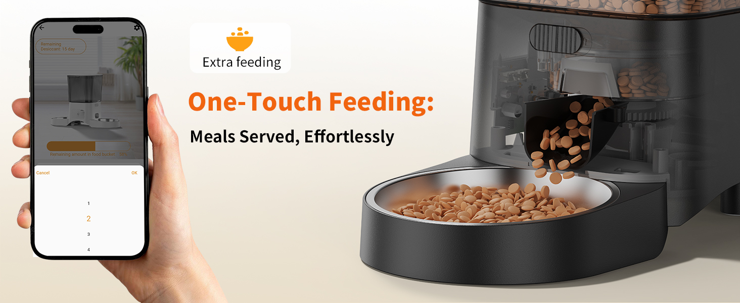 Автоматичний годівниця для котів HoneyGuardian з Wi-Fi та 2/4 мисками, 5G, чорний