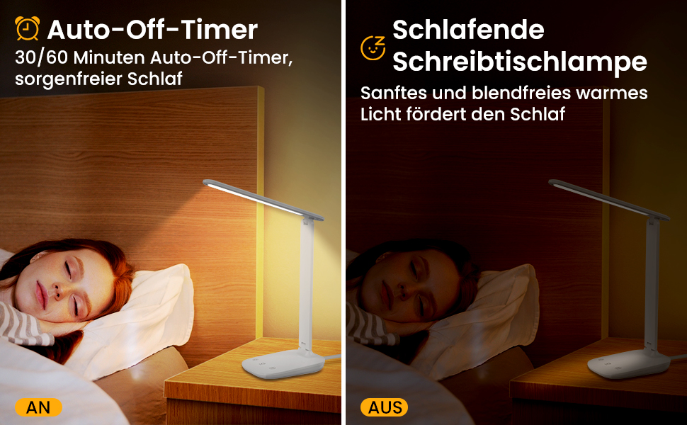 LED лампа настільна диммерна з 5 кольорами, регулювання яскравості 15%-100%, захист очей, USB-зарядка, таймер, сенсорне керування, для дітей, спальні, читання, офісу