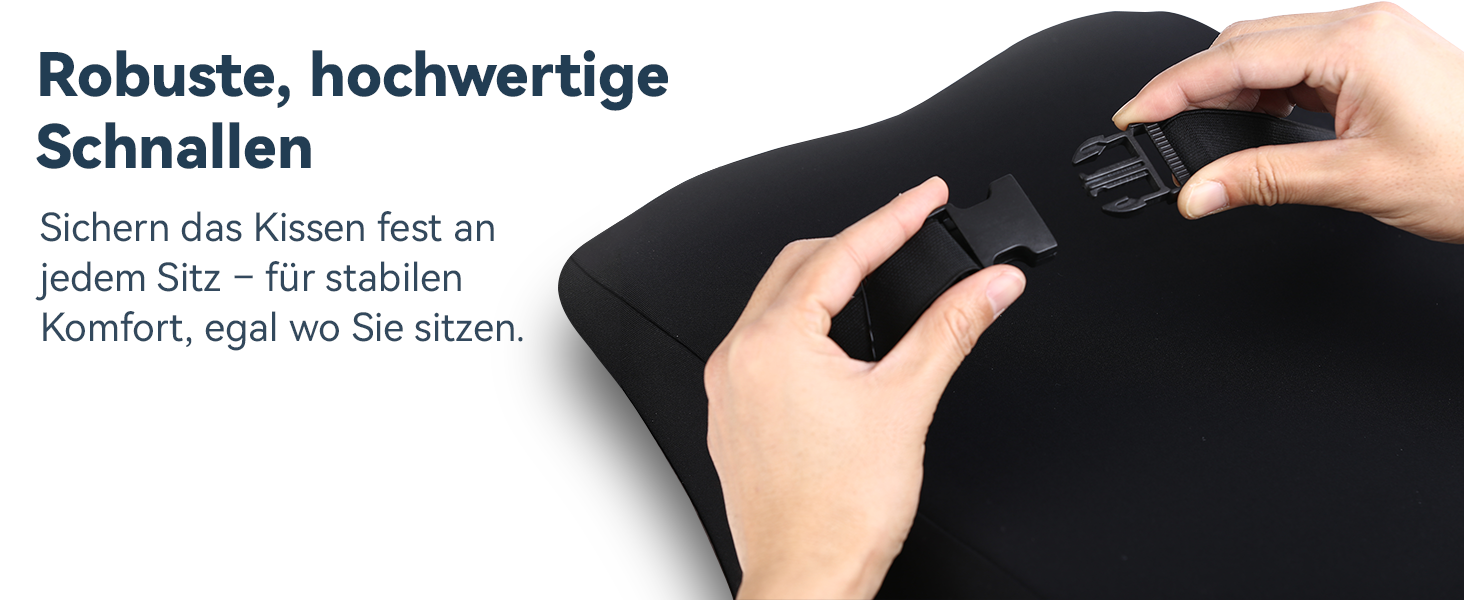 Подушка для спини Ergonomica Travel Ease з Memory Foam, для офісного та комп'ютерного крісла, з антистатичним, приємним до шкіри чохлом, для комфортної посадки (Чорний)