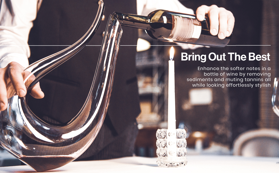 100% Lead-Free Crystal Glass U-Shaped Decanter - 1L Elegant Wine & Juice Carafe, perfect for aeration and serving, gift-ready with luxurious packaging