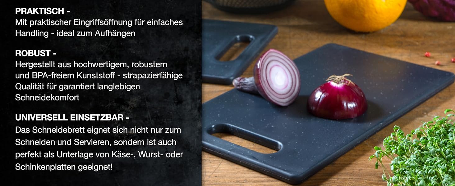 Набір з 2 дерев'яних обробних дощок Moritz & Moritz, 25 x 15 см, з граніту, BPA free, для сніданку, гігієнічні, придатні для миття в посудомийній машині