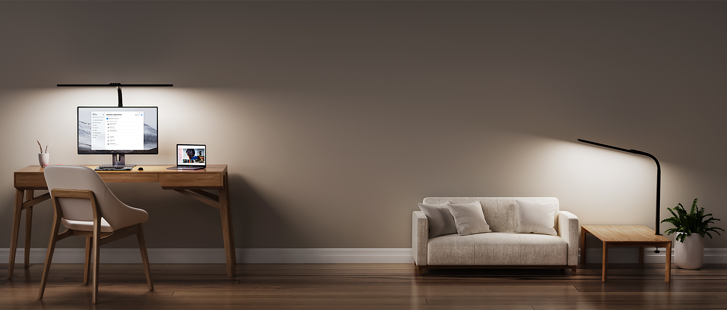 LED лампа для столу Ehaho 2100LM з регулюванням яскравості, 24W, 224 LED, 80 см, кріплення на монітор, гнушкий шийка, офісна лампа з пультом, 10 температур кольору та 10 рівнів яскравості (для дому/офісу), чорна