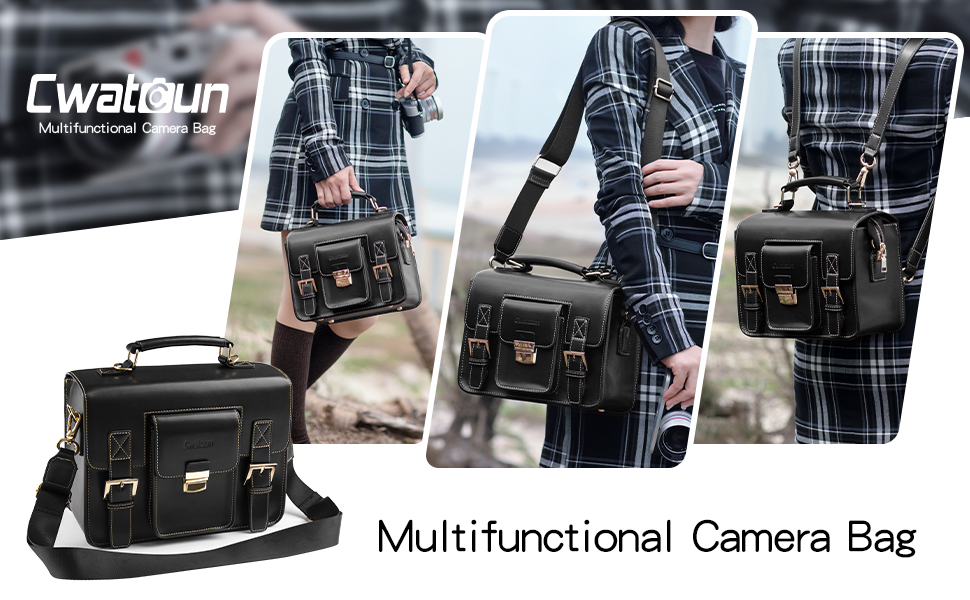 Чохол для камери Cwatcun: водонепроникний, ретро-дизайн, сумісний з Canon, Nikon, Sony (SLR/DSLR, беззеркальні)