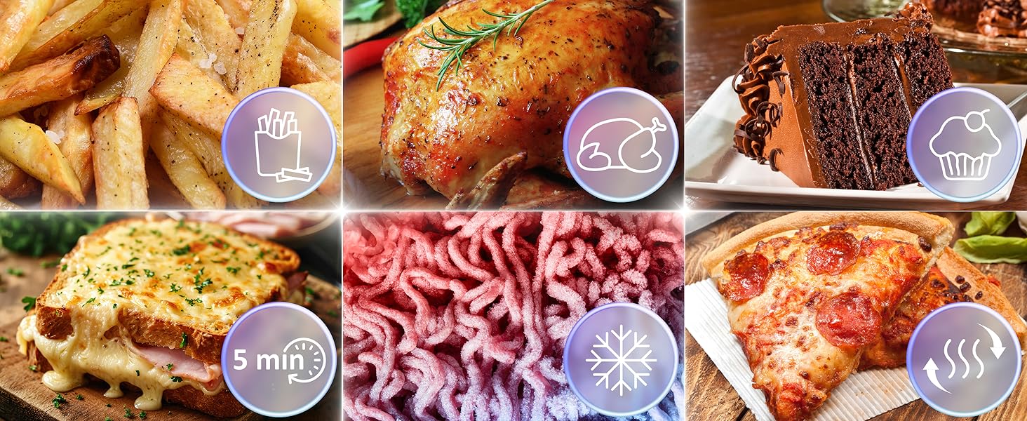 Фритюрниця Duronic XXL з 10л об'ємом та 2 камерами: подвійна фритюрниця без олії, Air Fryer для смаження без жиру (чорна)