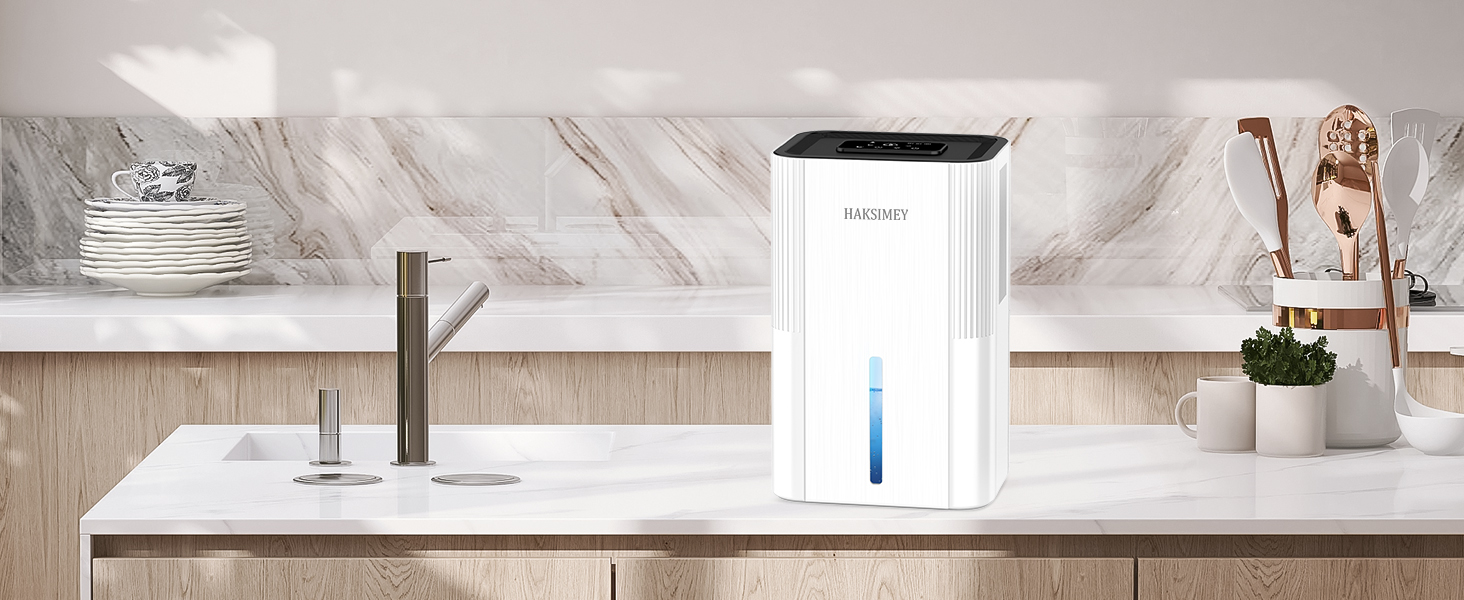 Електричний осушувач повітря 2800 мл | Тихий осушувач для дому з авто-розморожуванням та таймером | Осушувач для підвалу, ванної кімнати | 7-кольорове LED підсвічування з нічним режимом, 500 мл/на добу