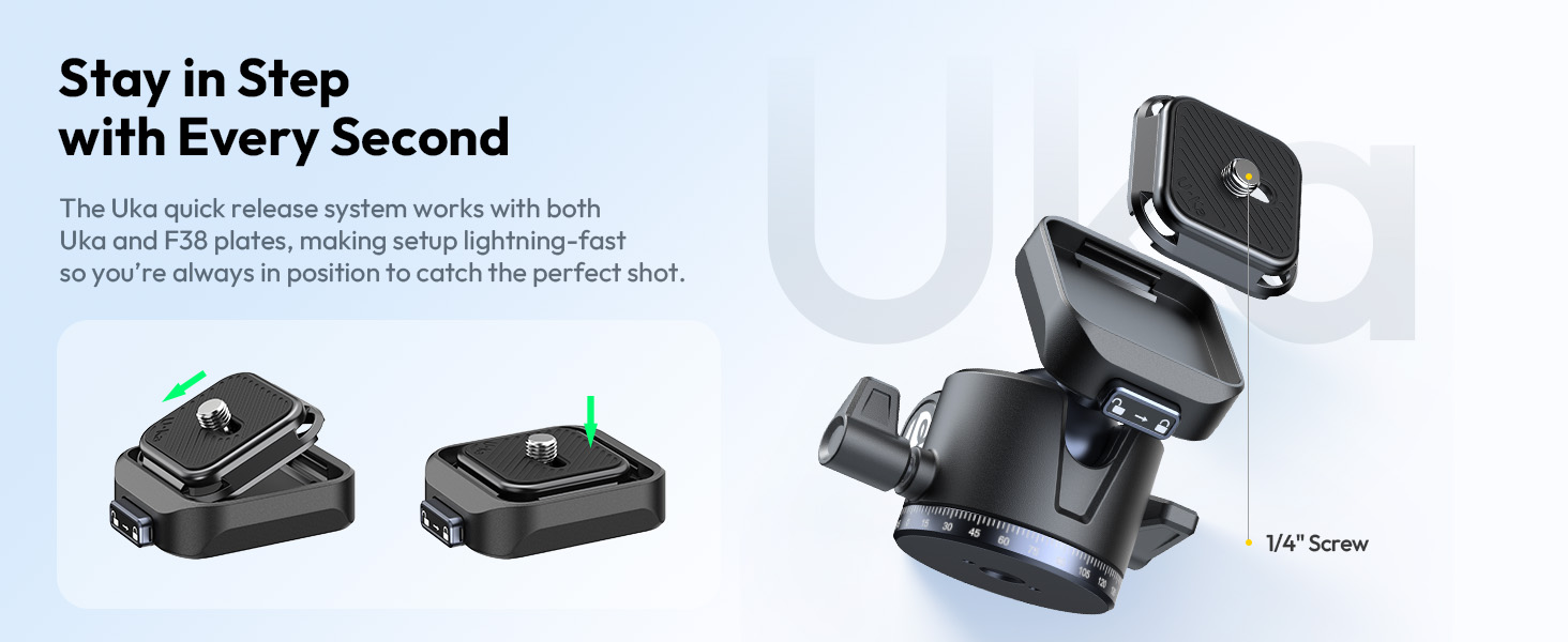 Штатив ULANZI Ombra II 156см з кульковою головкою 360°, компактний туристичний штатив з швидкоїдіючою платформою Uka, тринога для DSLR, Mirrorless камер, смартфонів (вага 1,21 кг, вантажопідйомність 10 кг)