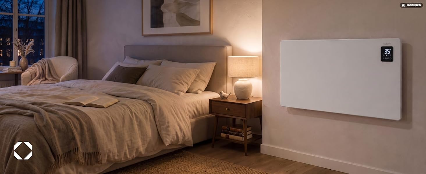 Конвекторний обігрівач Klarstein Bansin Smart 2500W з керуванням через додаток, X-подібний нагрівальний елемент, захист від перегріву, IP24, сірий