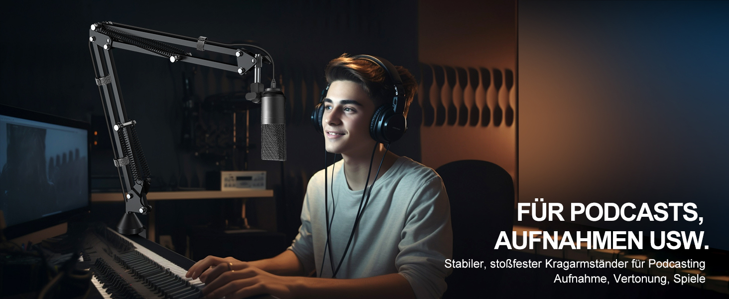 Підставка для мікрофону Arm Aokeo, сумісна з Shure SM7B, Blue Yeti, HyperX QuadCast та ін.
