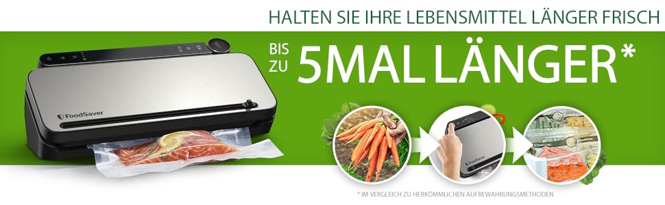 Система вакуумного пакування продуктів FoodSaver VS3190X | Набір для вакуумування з ручним пристроєм, роликом, пакетами