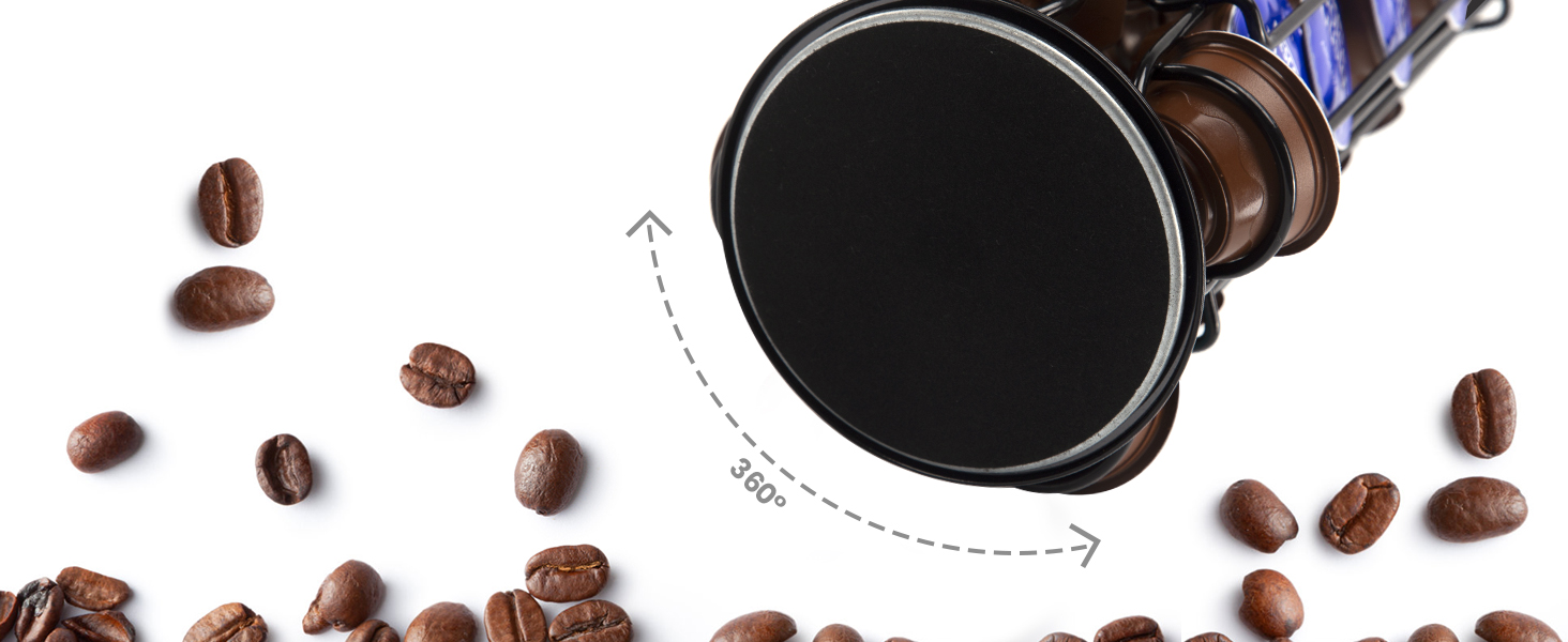 Тримач для капсул кави Dolce Gusto SYSYLY DG24 – чорний, на 24 капсули, обертається, з неслизькою основою