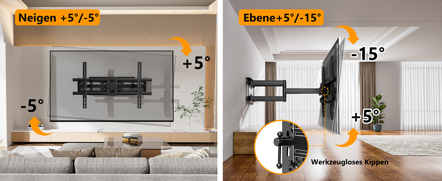 Настінне кріплення для телевізора Heavy Duty XXXL 60-120 дюймів, поворотне, з регулюванням нахилу, висувне, до 125 кг, VESA 200x100 - 1000x600 мм