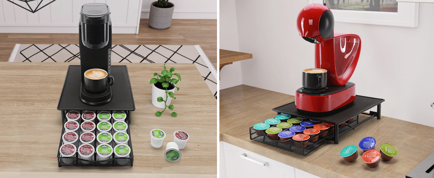 Організатор для капсул Dolce Gusto SYSYLY: 72 капсули, 2 ящики, металевий, чорний