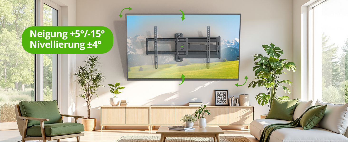 Кріплення для телевізора USX MOUNT на стіну з подовженою балкою, для LCD/LED/OLED телевізорів 37-80 дюймів, витягування 814 мм, регульоване нахилом та поворотне на 180°, VESA до 600x400 мм, вантажопідйомність до 45 кг, ідеально для кутового монтажу