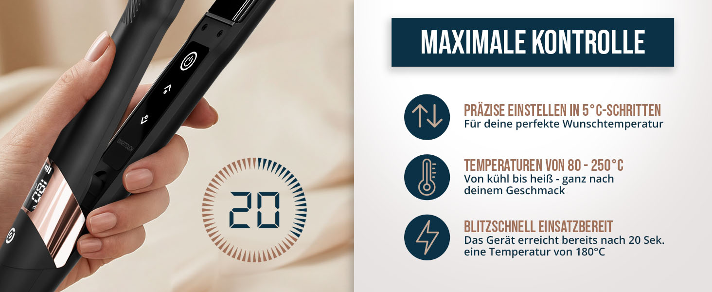 Випрямляч для волосся 2-в-1 SafeGlide Touch з захистом від пересікання та вирвування волосся