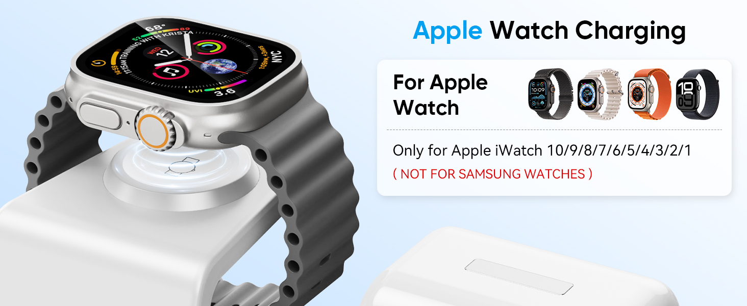 Бездротова зарядка Induktive для iPhone 17/16/15/14/13/12, 6-в-1 з нічною лампою та будильником, сумісна з Apple Watch та AirPods (Біла)