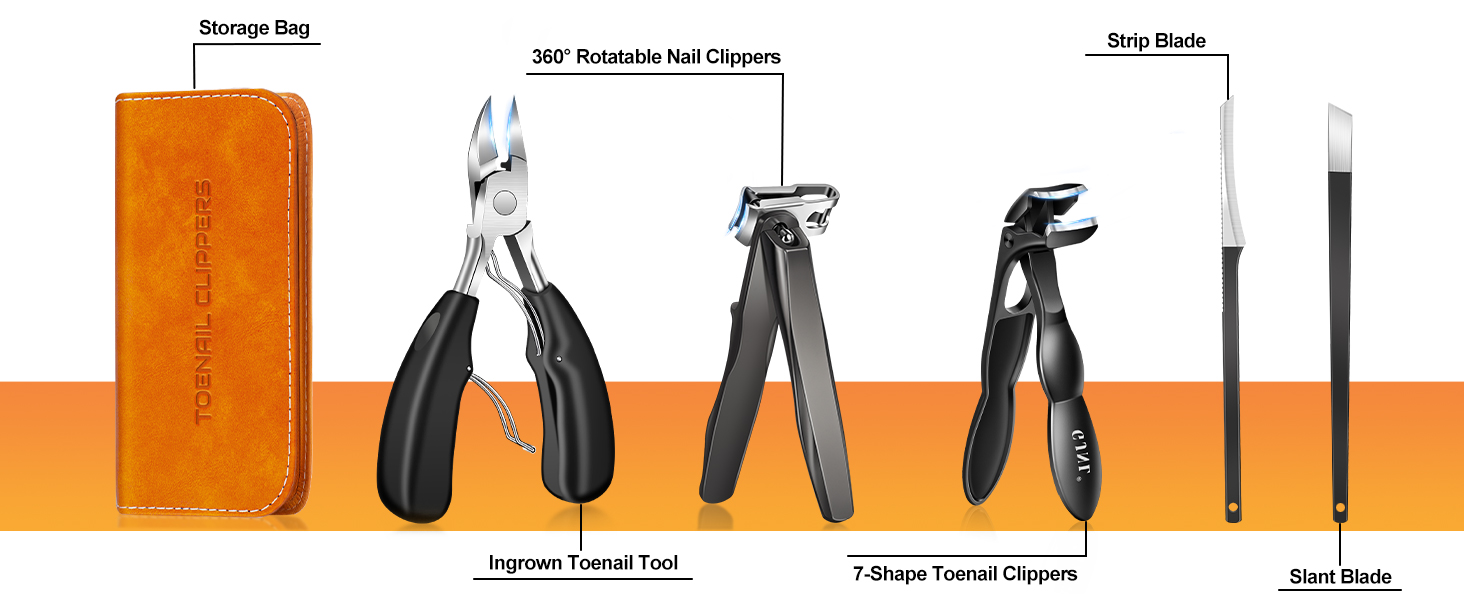 Інструмент для стрижки нігтів для літніх людей та чоловіків з товстими нігтями, 16 мм/37 мм, важкий, з кутовими лезами 45 градусів, для врослого нігтя (Помаранчевий)