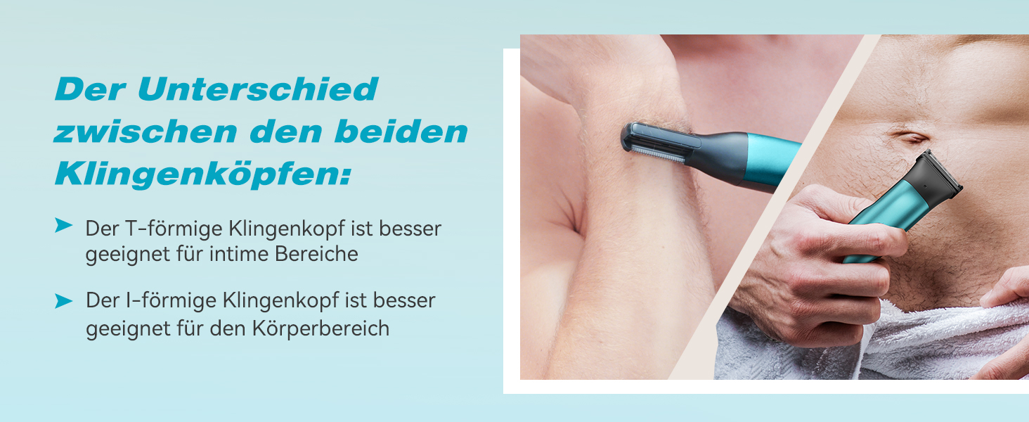 Триммер для тіла Kensen 2-в-1: для чоловіків, для інтимної зони, волога та суха, з насадками для грудей, пахв та зони бікіні