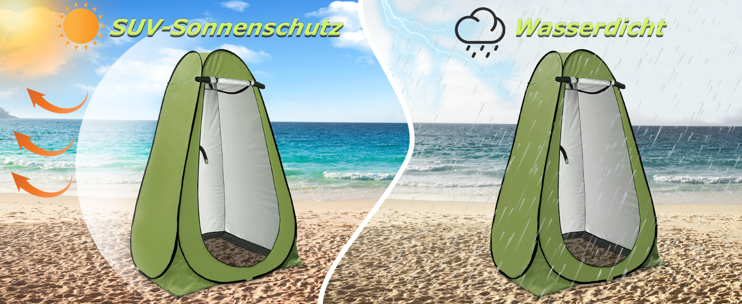 Riggoo Pop Up Privacy Tent - Portable Toilet & Changing Tent for Camping & Beach - UV40+ Sun Protection - Green