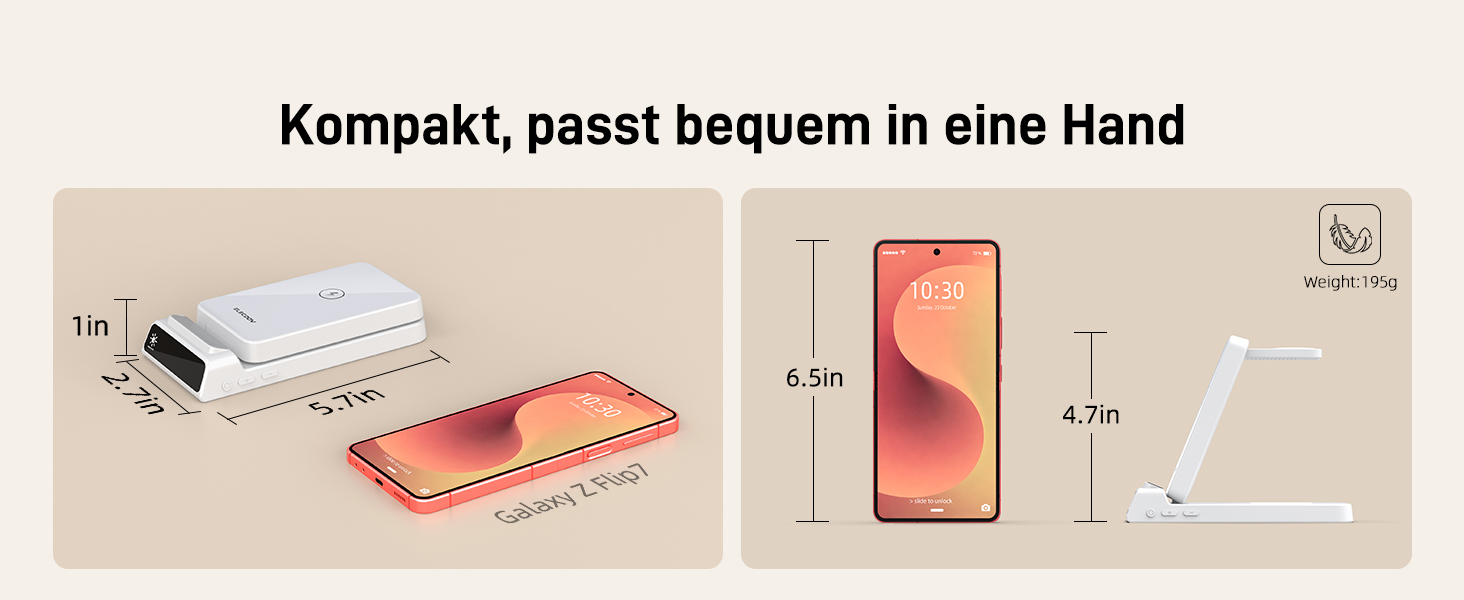 Бездротовий зарядний пристрій 3-в-1 для Samsung Galaxy S26/S25/Z Fold 7/Flip 7, Galaxy Watch 8/7/6/5 Pro та Buds 3/2 - білий