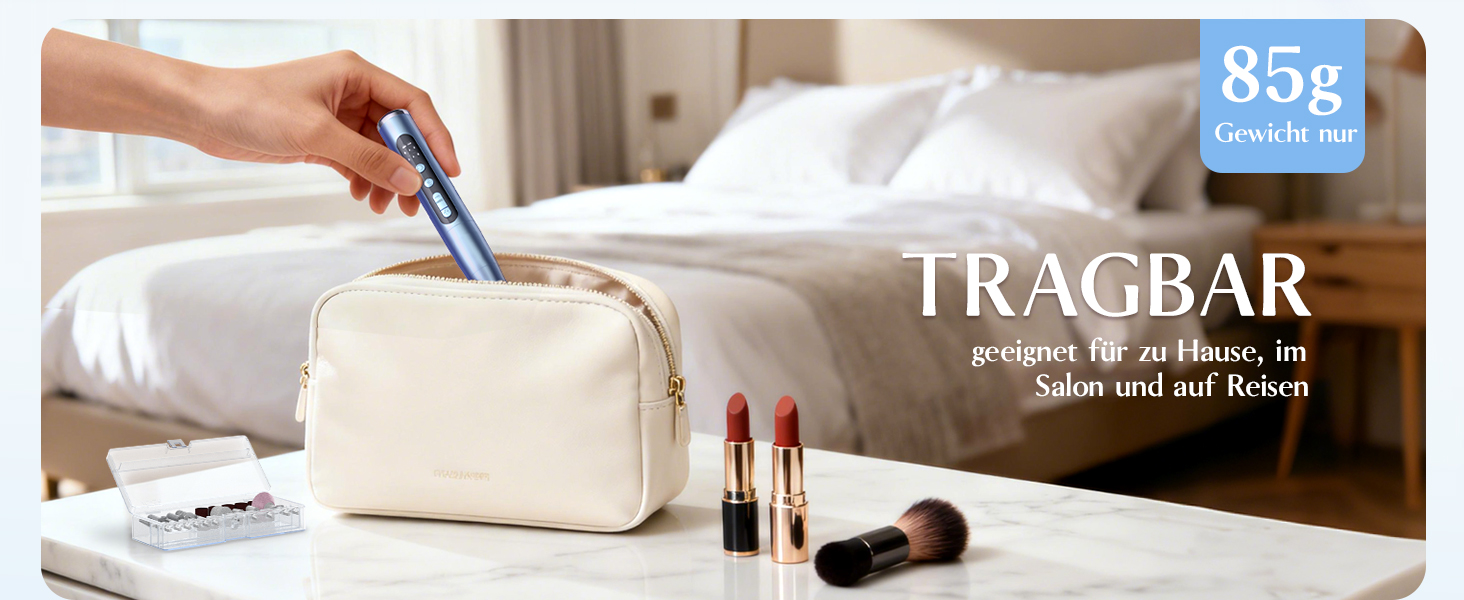 Електрична фрезерна машинка JOREST 13-в-1 бездротова, 35 000 об/хв, 6 режимів - набір для манікюру та педикюру для гелю та акрилу, для початківців, Aqua Blue