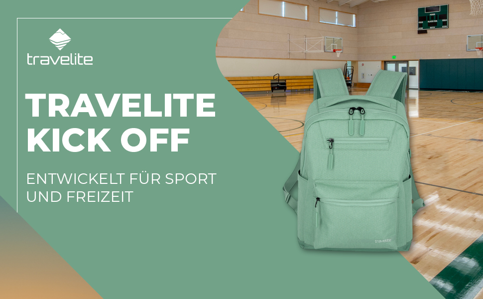 Рюкзак Travelite KICK OFF для ручної поклажі, 13'' ноутбук, 17 л, салатовий – міський, спортивний, з м'яким відділенням для ноутбука