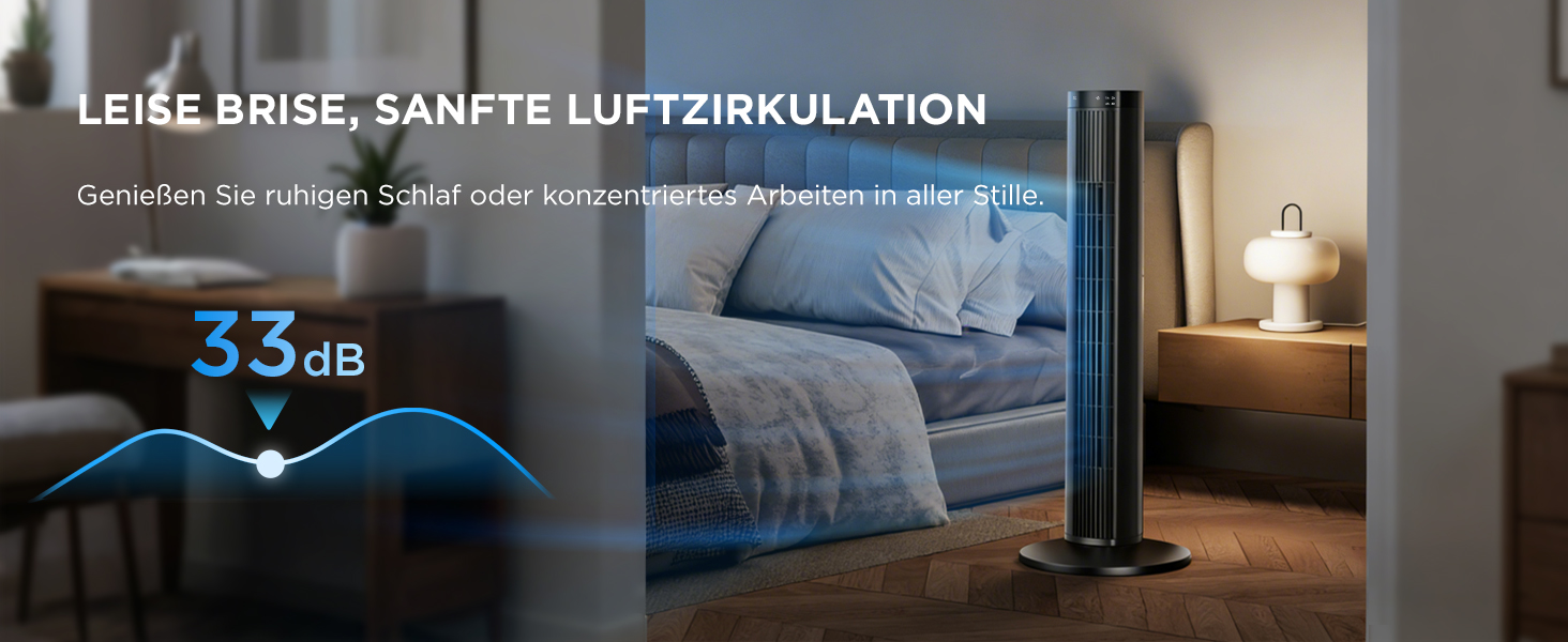 Вентилятор підлоговий Midea FZ10-26MR (BL) 96 см, з пультом, тихий 33 дБ, з осциляцією 90°, таймер 15 год, LED дисплей, 4 швидкості/режими, для спальні та офісу, чорний