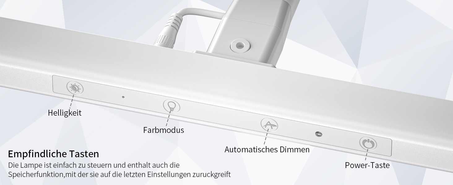 LED лампа для столу EppieBasic з регулюванням яскравості, 24W, для офісу та дому, захист очей, 6 кольорів, авто-диммування