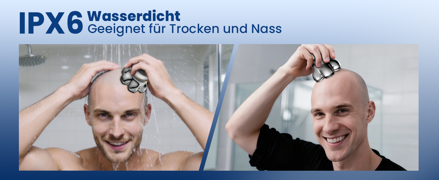 MAXGROOM 7D Glatzen Rasierer Herren - Електрична бритва для гоління голови, срібляста, акумуляторна (1400mAh), водонепроникна IPX6, Type-C